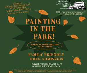 Painting in the Park Event Oct. 23, 2022