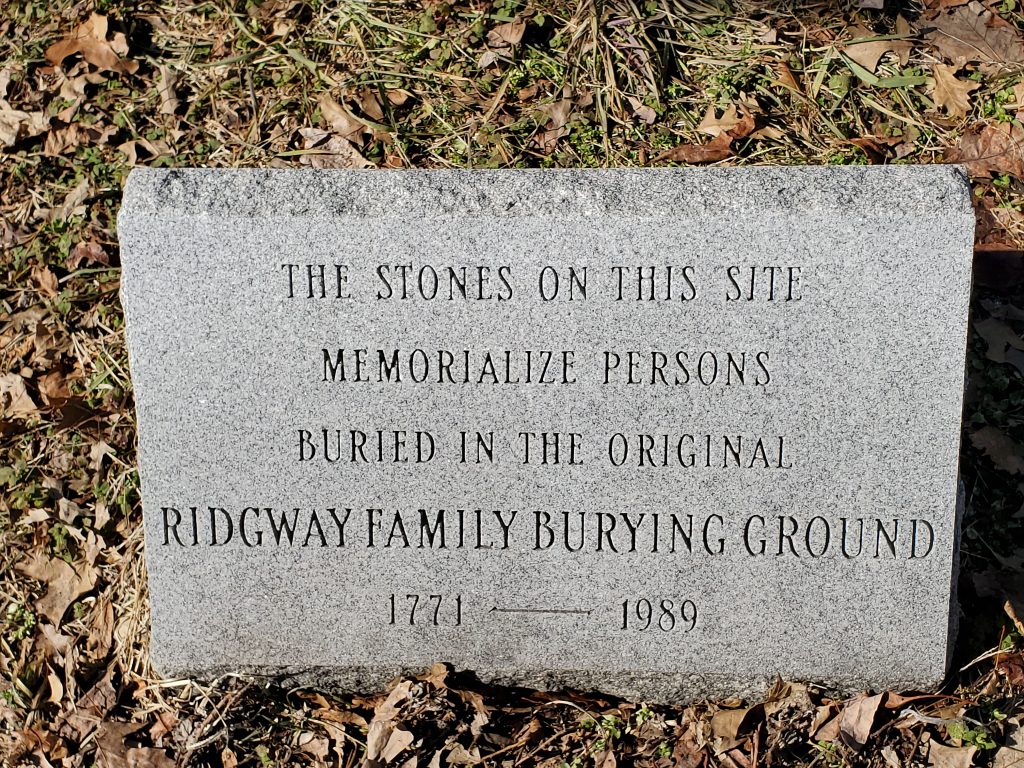 Memorial stone for persons buried at Ridgway Cemetery at Sylvan Grove Cemetery Photo by Pat Salmon