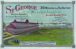 The Saint George baseball stadium. Home of the first New York Metropolitans, Saint George, 1886