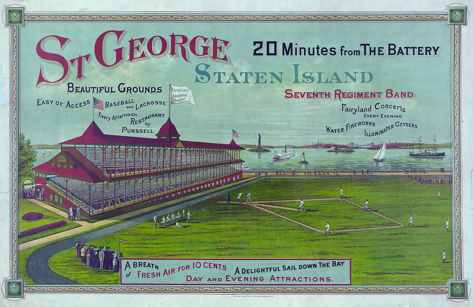 The Saint George baseball stadium. Home of the first New York Metropolitans, Saint George, 1886
