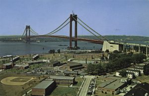 Verrazzano-Narrows Bridge, 1964. Postcard. NYPL.