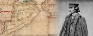 Images: Left, Atlas of Staten Island, 1860, David Rumsey Collection, David Rumsey Map Center, Stanford Libraries. Right: Frederick Law Olmsted, ca. 1860, New York Historical Society